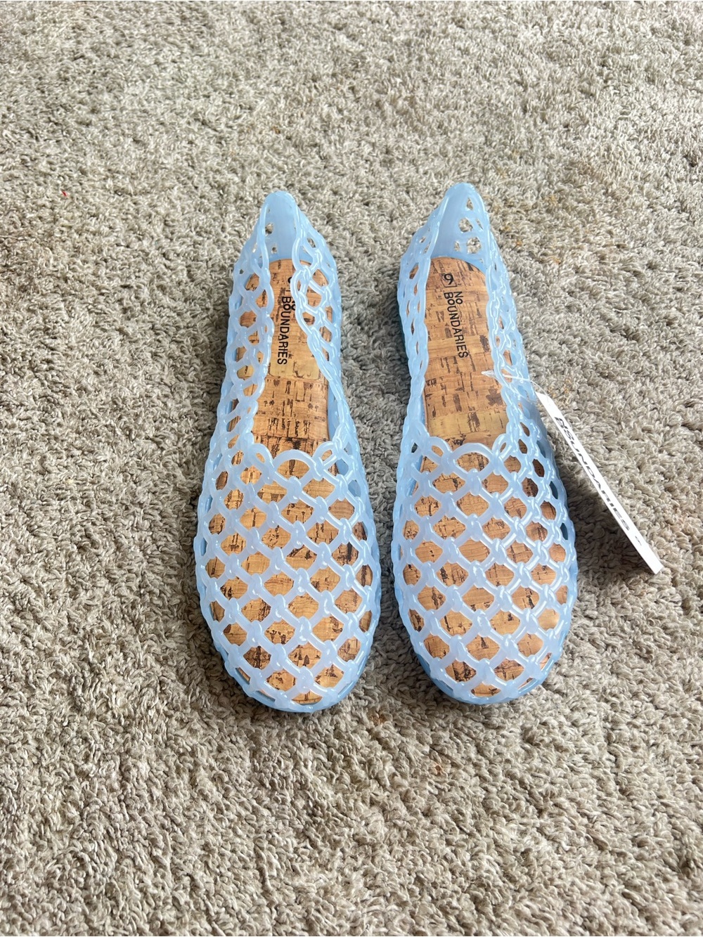 No Boundaries Powder Blue Cutout Slip-On Flats. Size 9